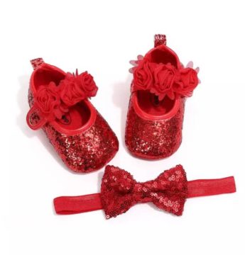 Baby Girl Sequins Shoe & Headband